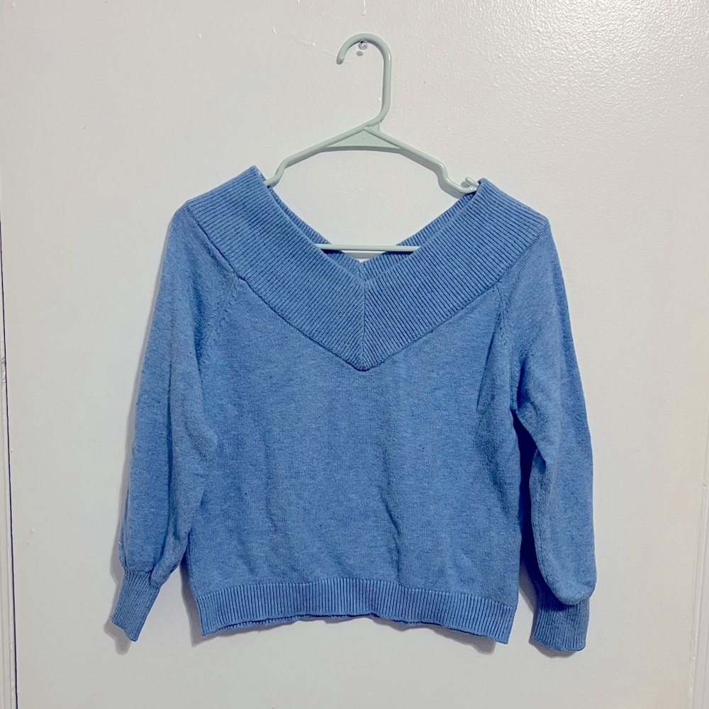 Soft Sky Blue ASOS V-Neck Sweater